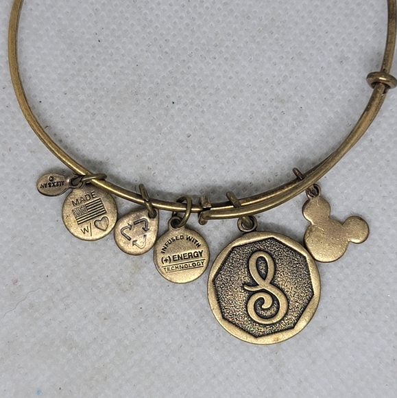 WOMEN'S ALEX AND ANI INITIAL S BANGLE BRACELET GOLD - Picture 4 of 7